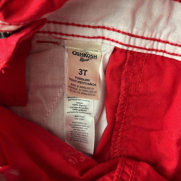 Oshkosh B’gosh Toddler Boys Shortalls size 3T color Red. - Picture 6 of 7